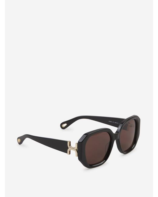 Chloé Brown Oval Sunglasses
