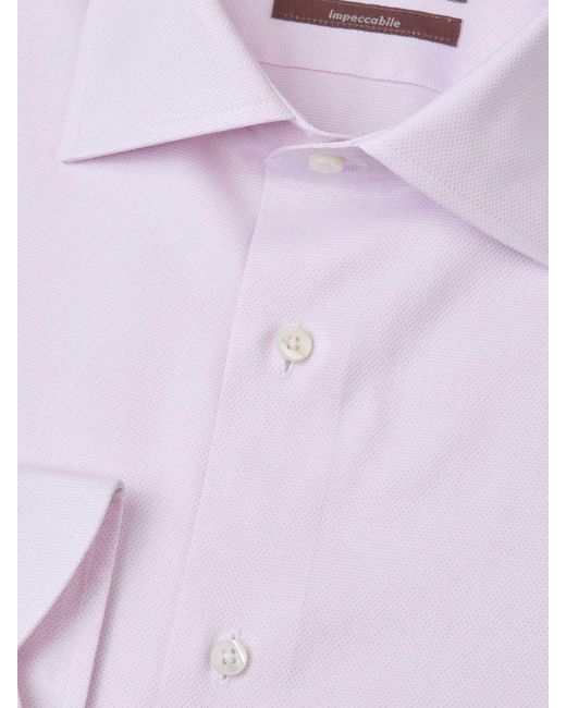 Canali Purple Cotton Textured Shirt for men