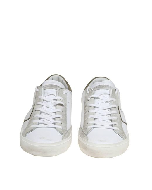 Philippe Model Metallic Leather Sneakers for men