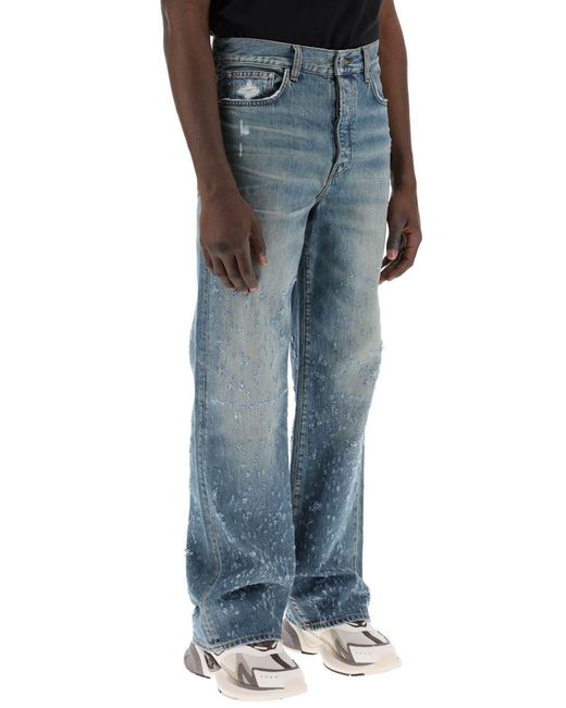Amiri Blue Baggy Shotgun Jeans Bag for men