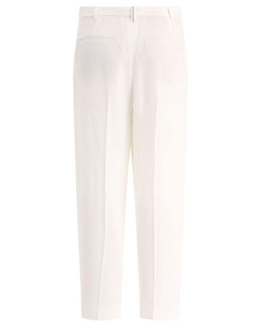 Brunello Cucinelli White Slouchy Trousers