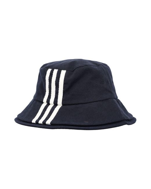 Y-3 Blue 3-Stripes Bucket Hat
