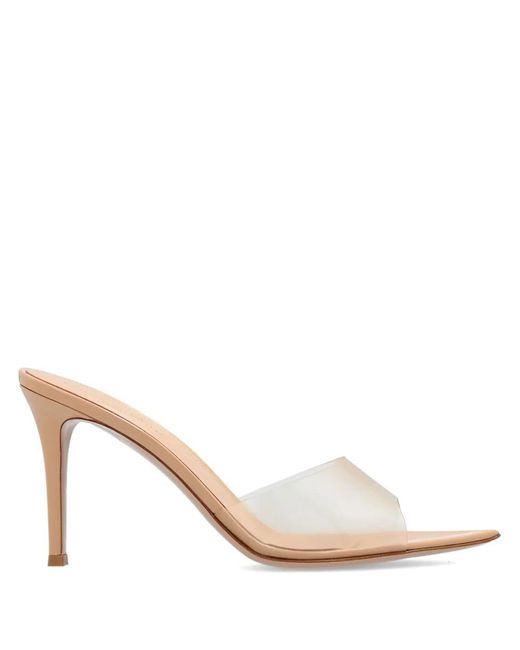 Gianvito Rossi Natural Elle Sandals With 85mm Transparent Strap