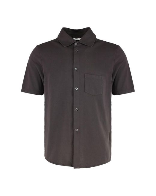 Our Legacy Black Analog Short Sleeve Cotton Shirt for men