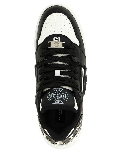 Philipp Plein Black 'Phantom Kicks' Sneakers for men