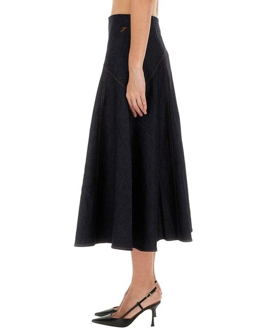 Jacquemus Black "De-Nîmes Triangle" Denim Skirt