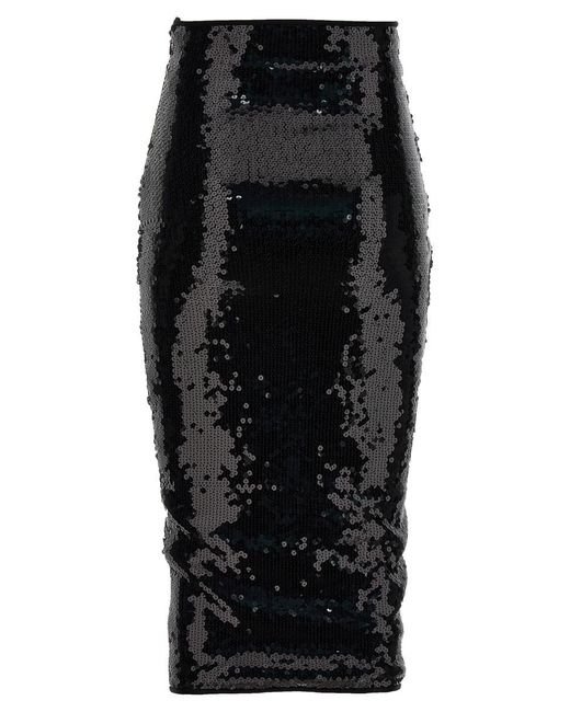 Alexandre Vauthier Black Sequin Midi Skirt