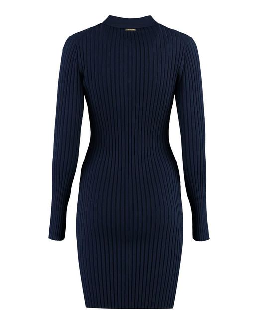 Michael Kors Blue Ribbed Knit Dress