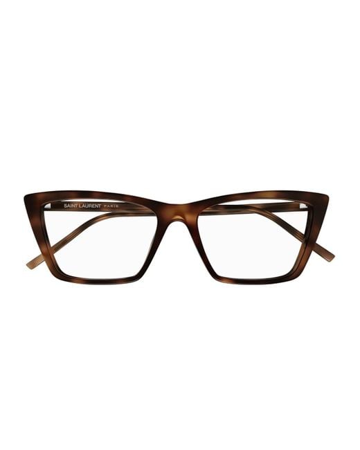 Saint Laurent Brown Sl 737 Mica Thin Opt Linea Sl Logo Eyeglasses