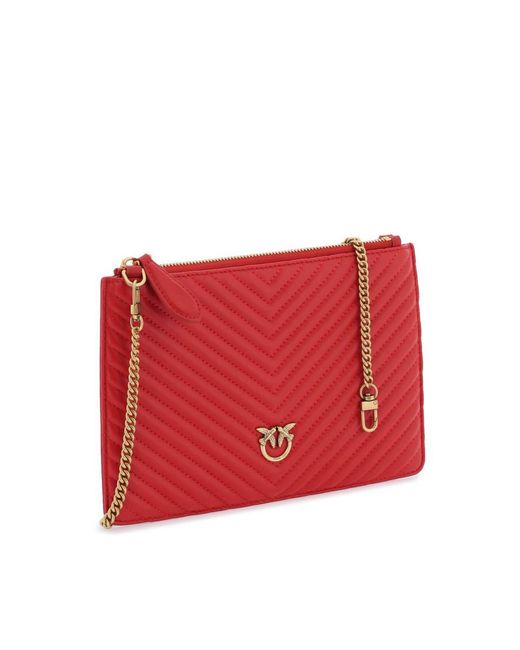 Pinko Red Classic Flat Love Bag Simply