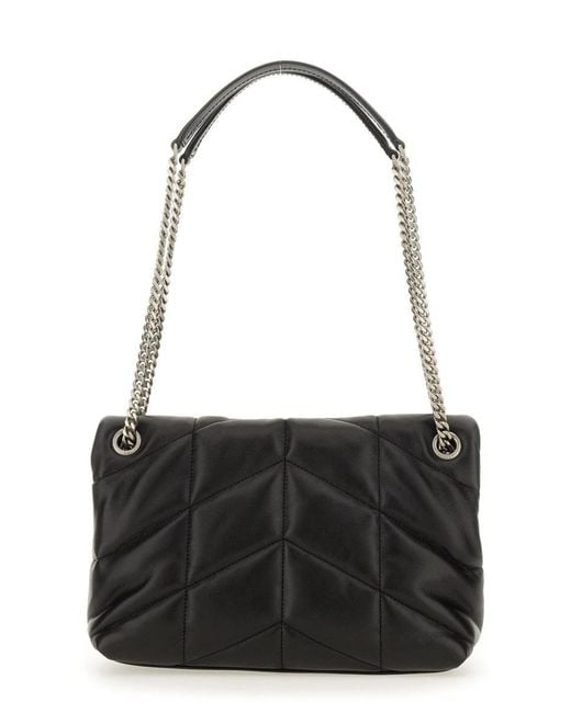 Saint Laurent Black Loulou Puffer Bag Small