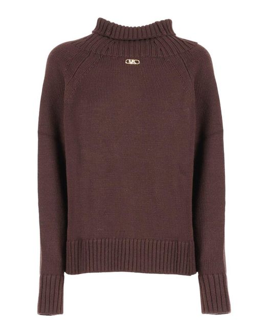 Michael Kors Brown Solid Tnk Easy Sweater