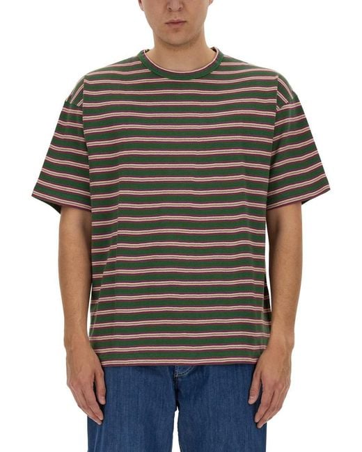 YMC Gray Striped T-Shirt for men