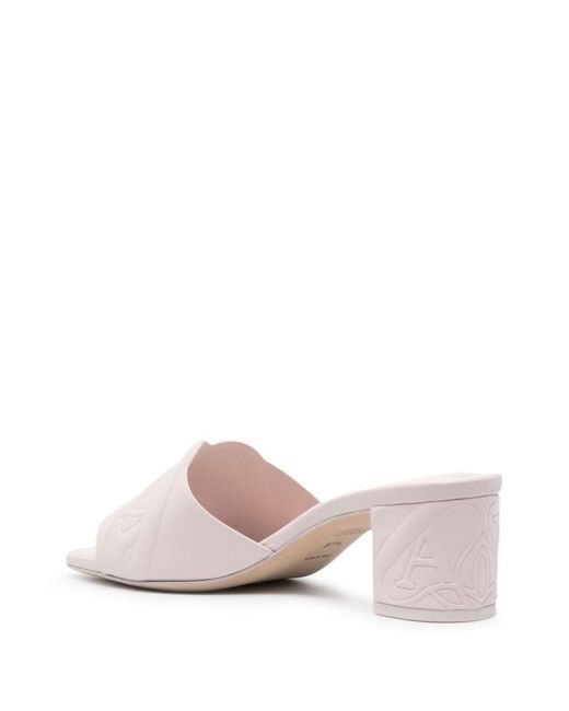 Alexander McQueen Pink Seal Leather Mules