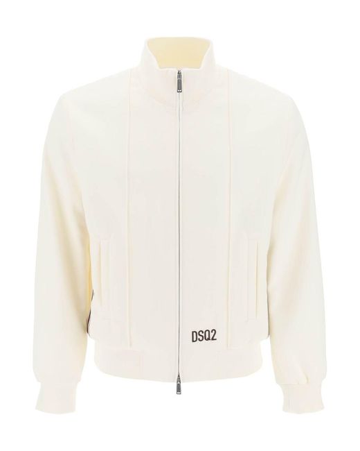 DSquared² White Sweatshirt With Striped Bands for men