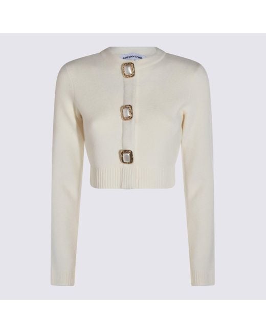 Self-Portrait Natural Short Cardigan