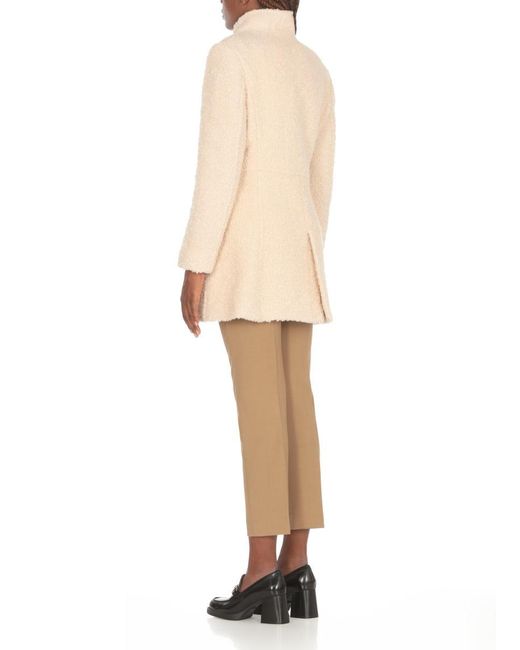 Fay Natural Wool Bouclé Coat With Hooks