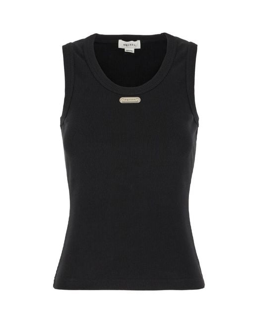 Tシャツ・カットソー ALEXANDER MCQUEEN CUT AND SEW COTTON TOP Alexander McQueen Sleeveless Cotton Top $433.00 USD - Biffi