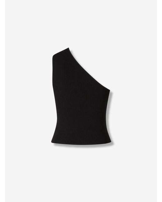 Jonathan Simkhai Black Asymmetrical Ribbed Top