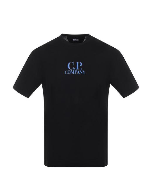 C P Company Black Cotton T-Shirt for men