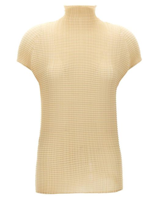 Issey Miyake Natural 'Wooly Pleats-56' T-Shirt