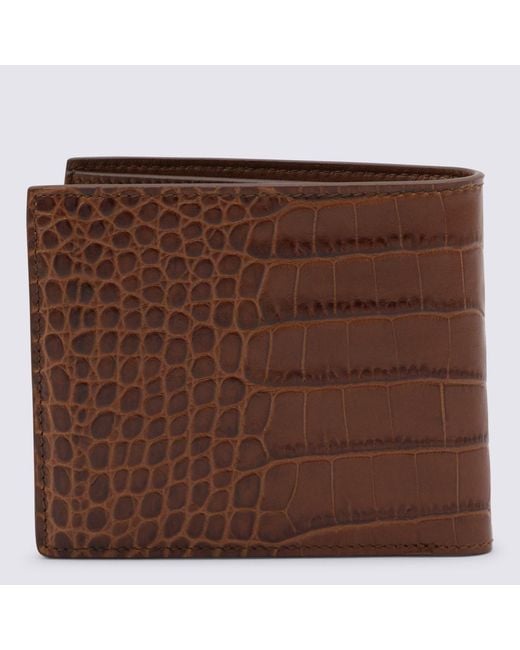 Tom Ford Brown Caramel Leather Wallet for men