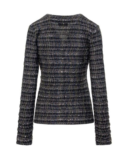 Missoni Black Knitted Cardigan With Lurex Trim