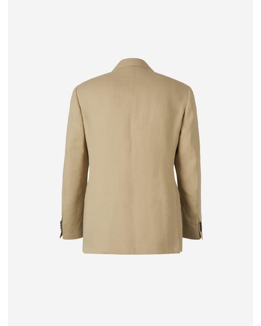 Canali Natural Plain Linen Suit for men