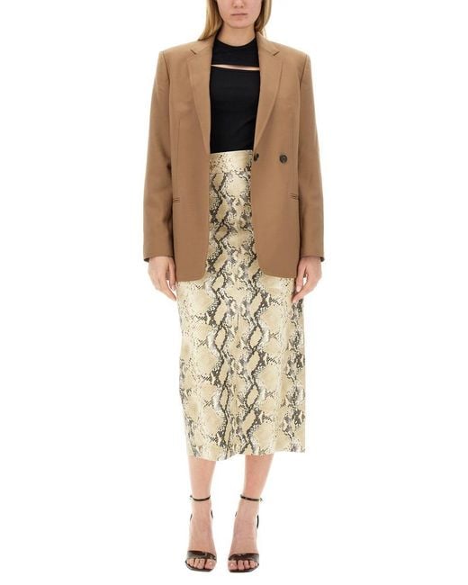 Helmut Lang Natural Single-Breasted Blazer