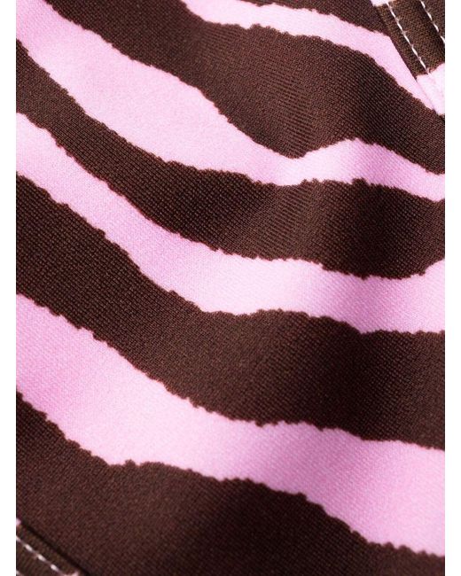 The Attico Purple Zebra-print Bikini