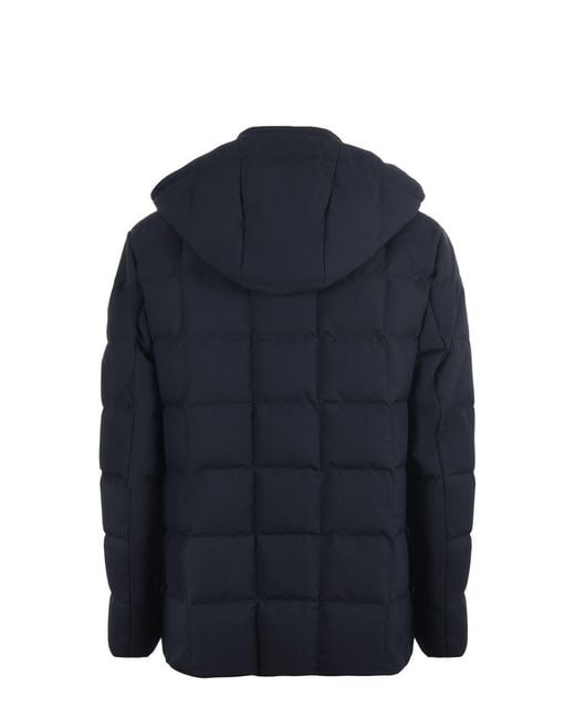 Fay Blue Canvas Down Jacket for men