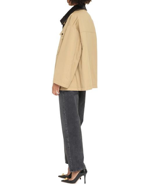 MSGM Natural Padded Jacket With Zip And Snaps