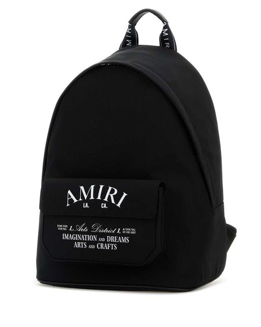 Amiri Black Canvas Backpack for men
