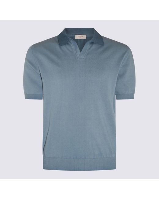 Altea Light Blue Cotton Polo Shirt for men