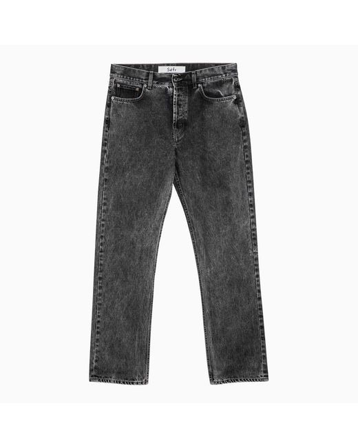 Séfr Gray Regular Washed Denim Jeans for men