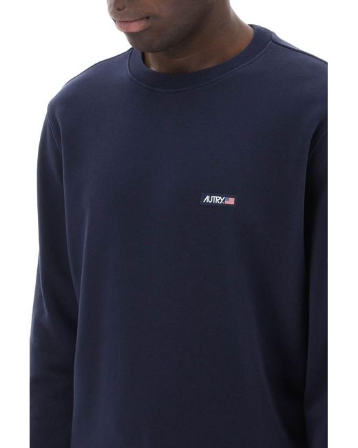 Autry Blue Sweatshirt With Logo Label for men