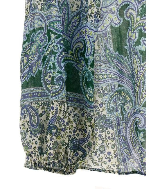 Zimmermann Green Paisley Print Blouse