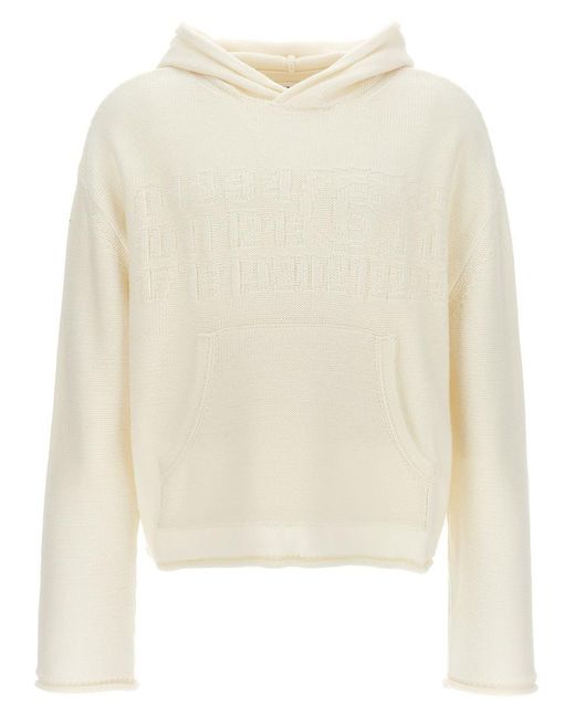 MM6 by Maison Martin Margiela Natural Wool Knitted Hoodie for men