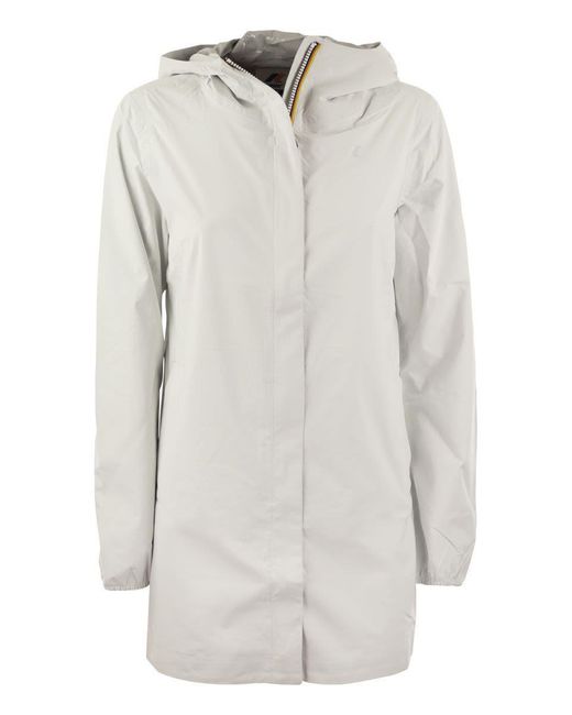 K-Way White Sophie Stretch - Hooded Jacket