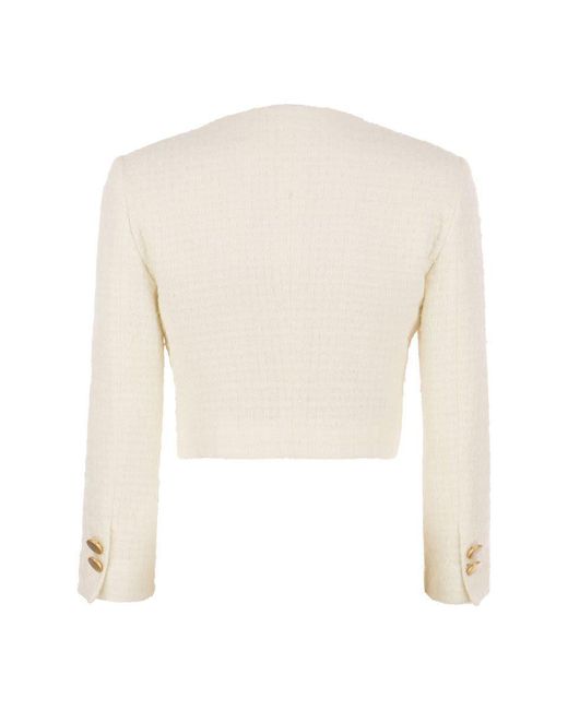 Tagliatore White Rosy - Cropped Tweed Jacket