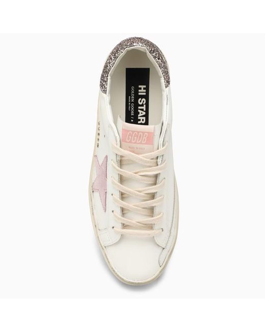 Golden Goose Deluxe Brand White Hi-Star//Glitter Sneaker