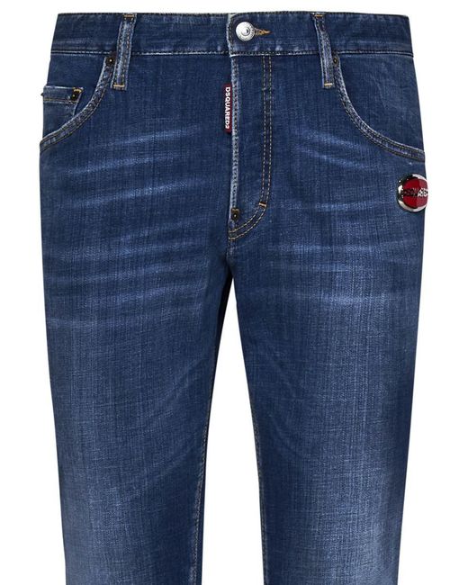 DSquared² Blue Medium Clean Wash Skater Jeans for men