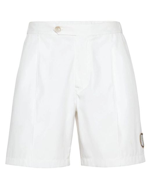 Brunello Cucinelli White Bermuda Shorts With Patch for men