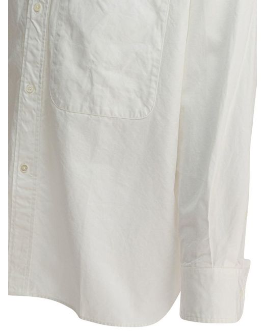 Beams Plus White "Lisa Oxford Sn" Shirt for men