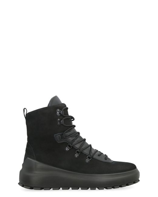 Stone Island Black Leather Lace-up Boots for men