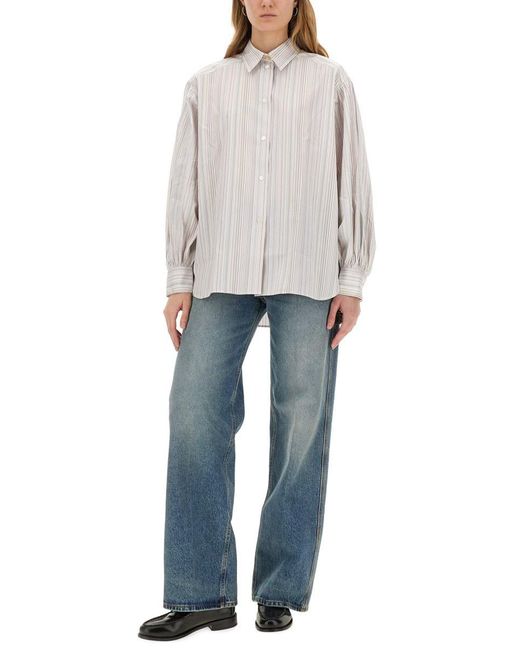 Paul Smith Gray Striped Cotton Shirt