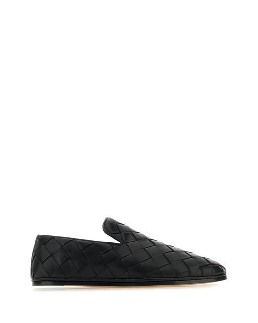 Bottega Veneta Black Leather Sunday Slippers for men