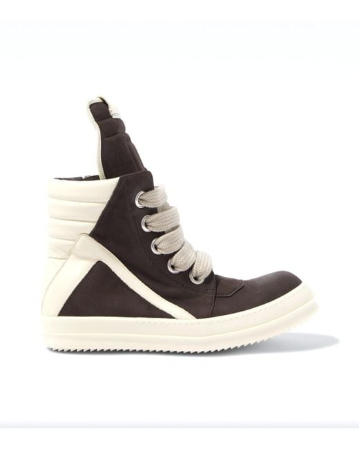 Rick Owens White Jumbolace Geobasket Shoes