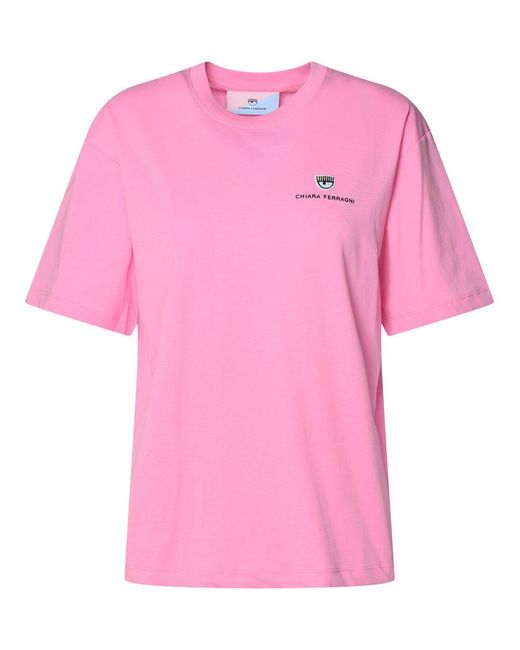 Chiara Ferragni Pink Cotton T-Shirt