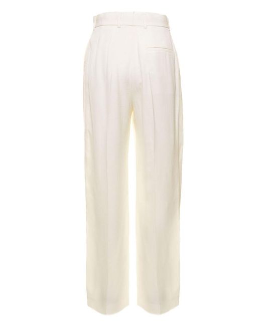 Casablancabrand White Wide Leg Tailored Trousers